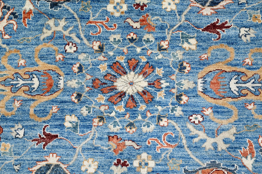Khorjin Afghan Rug – Azure Paisley