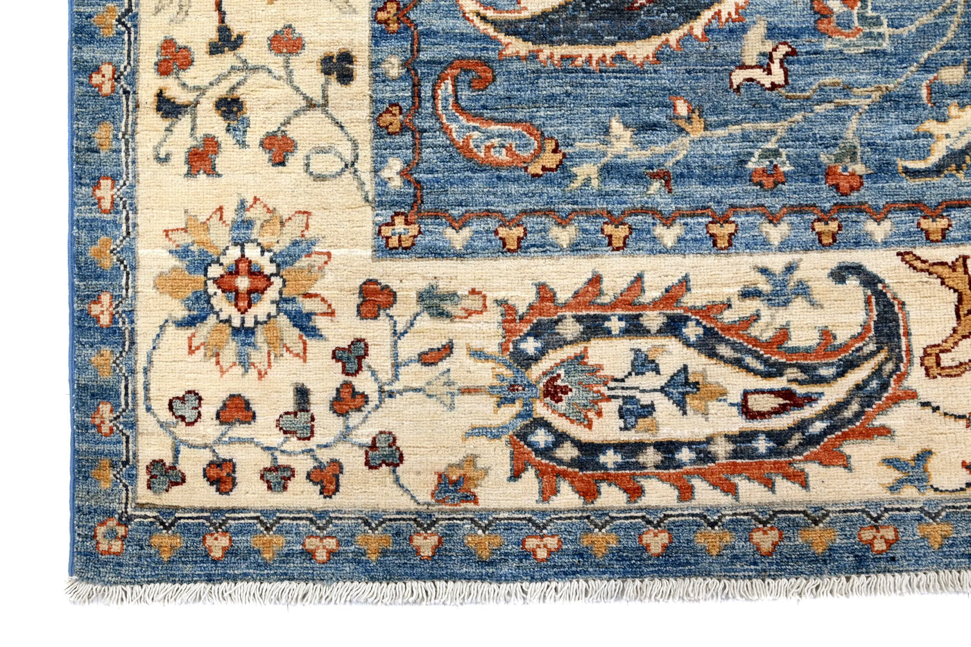 Khorjin Afghan Rug – Cobalt Patchwork