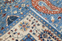 Khorjin Afghan Rug – Azure Paisley