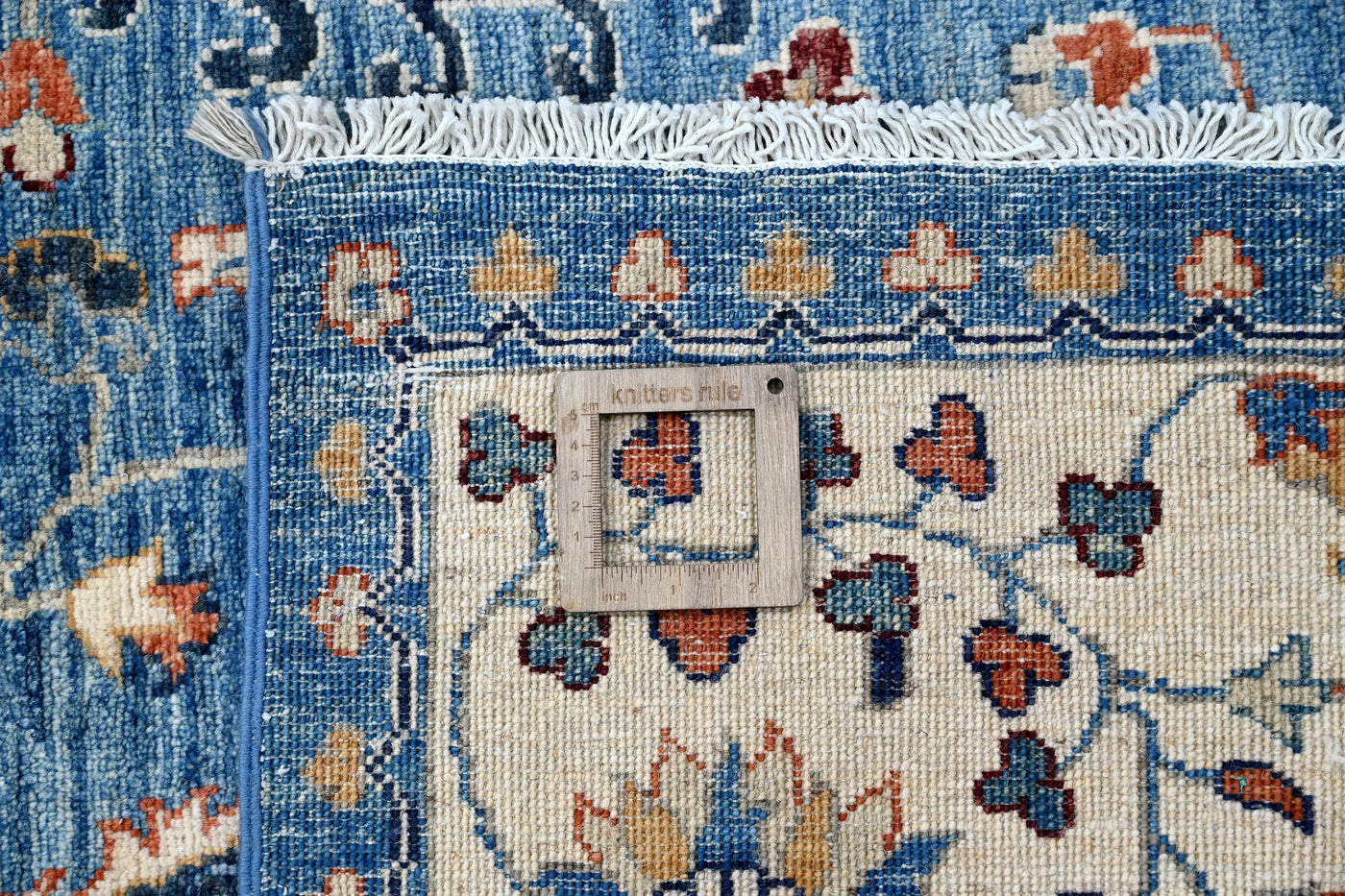 Khorjin Afghan Rug – Cobalt Patchwork