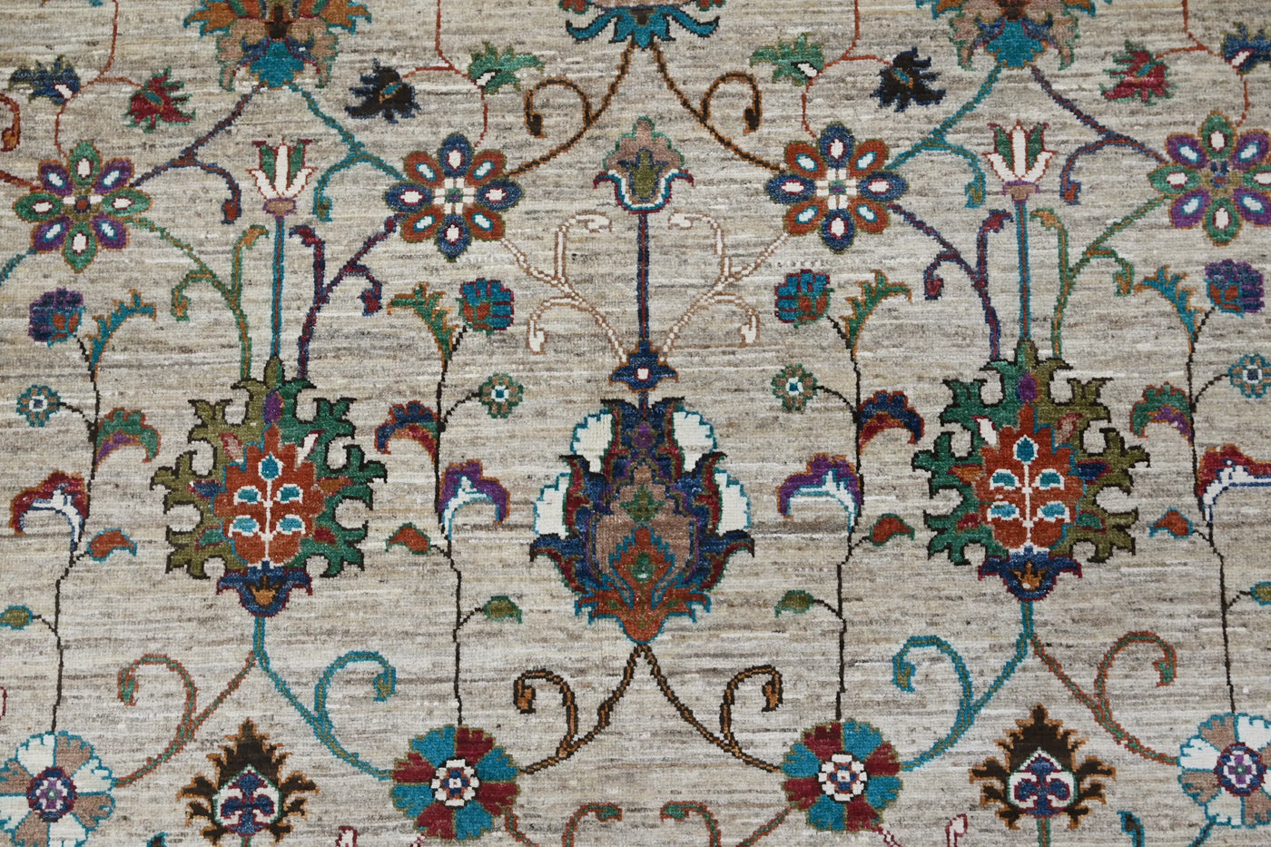 Khorjin Afghan Rug – Azure Patchwork