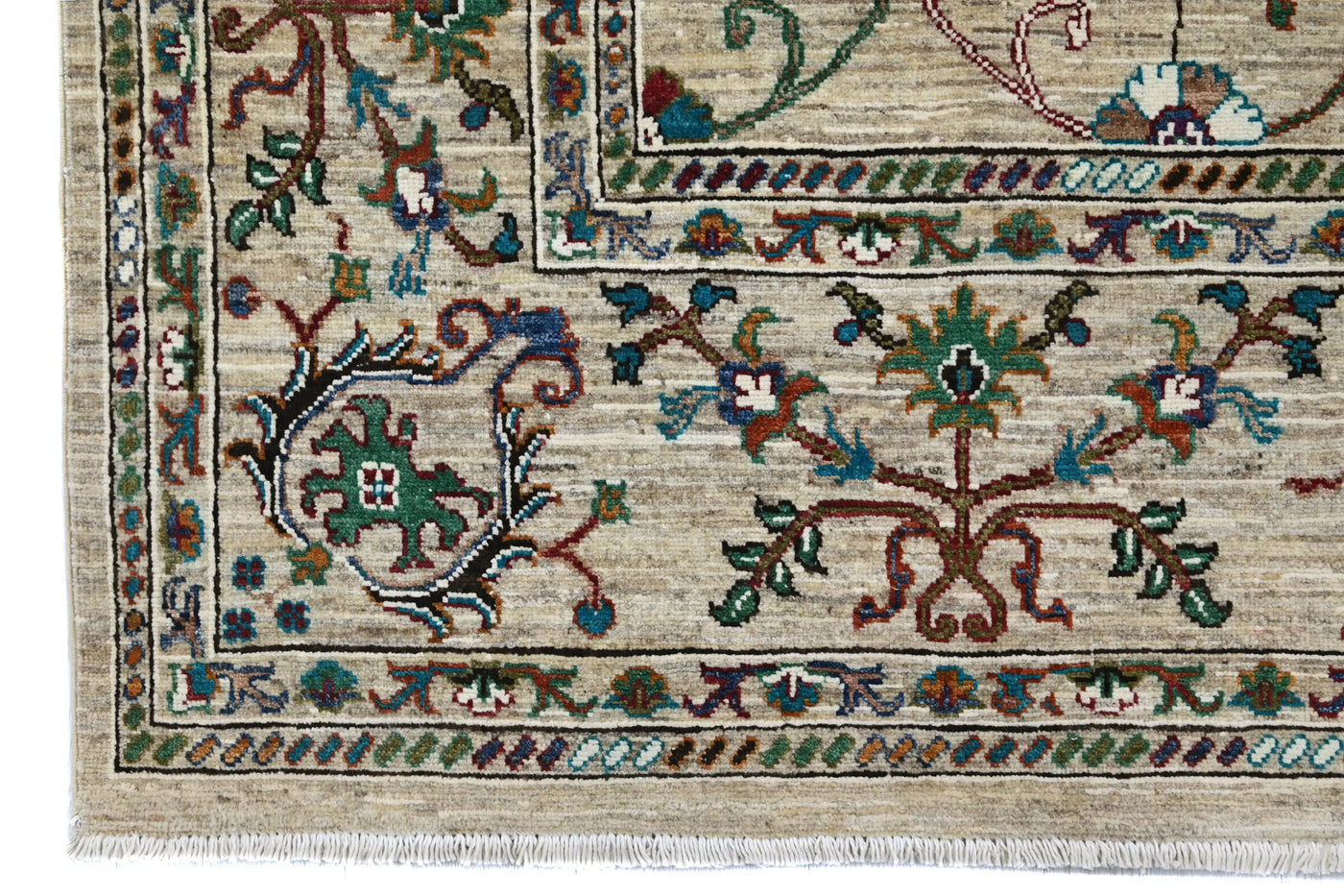 Khorjin Afghan Rug – Azure Patchwork
