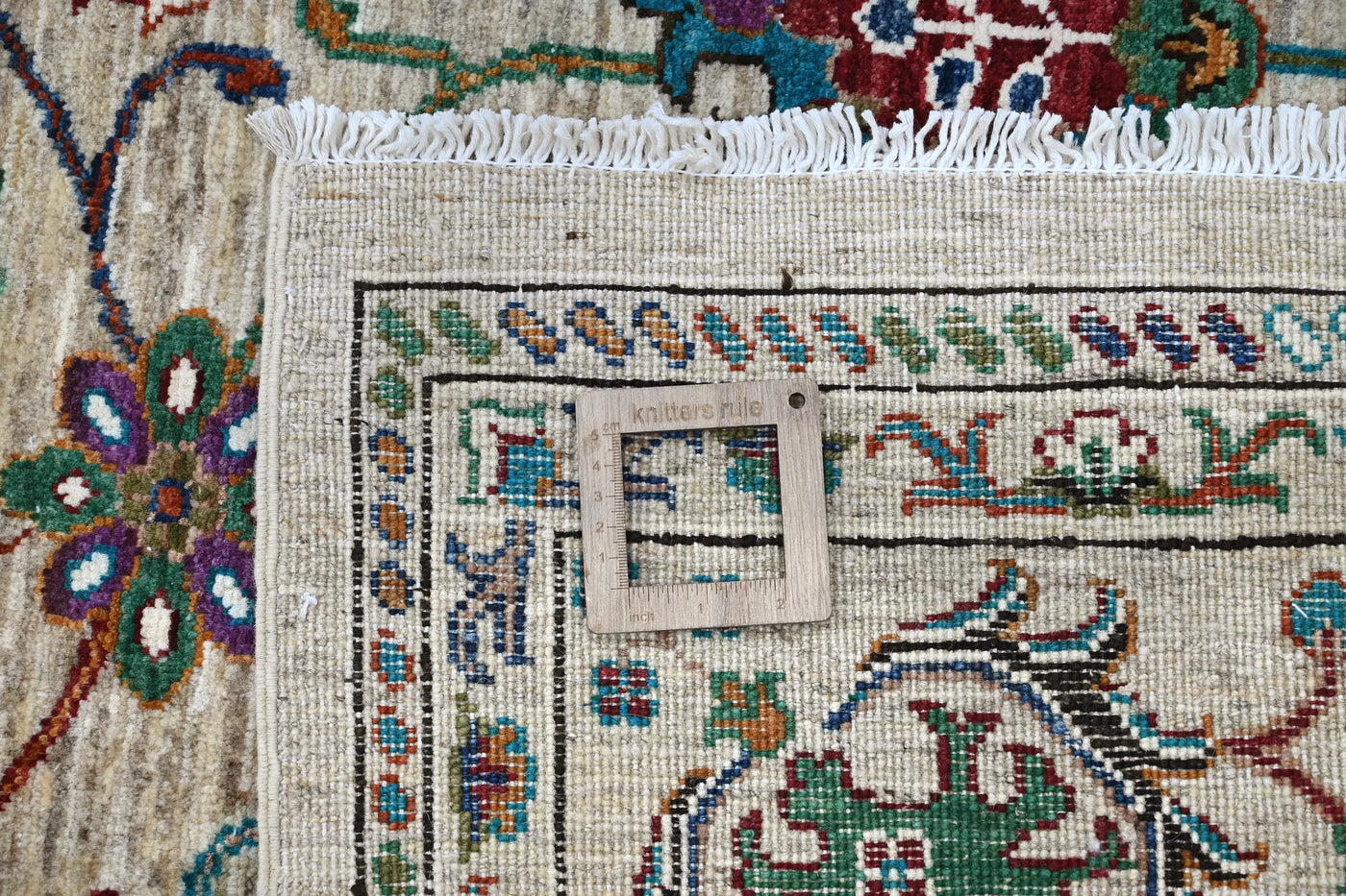 Khorjin Afghan Rug – Azure Patchwork