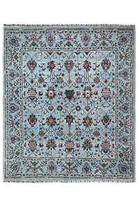 Khorjin Afghan Rug – Cerulean Meadow