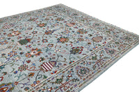 Khorjin Afghan Rug – Cerulean Meadow