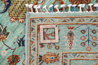 Khorjin Afghan Rug – Turquoise Tendrils
