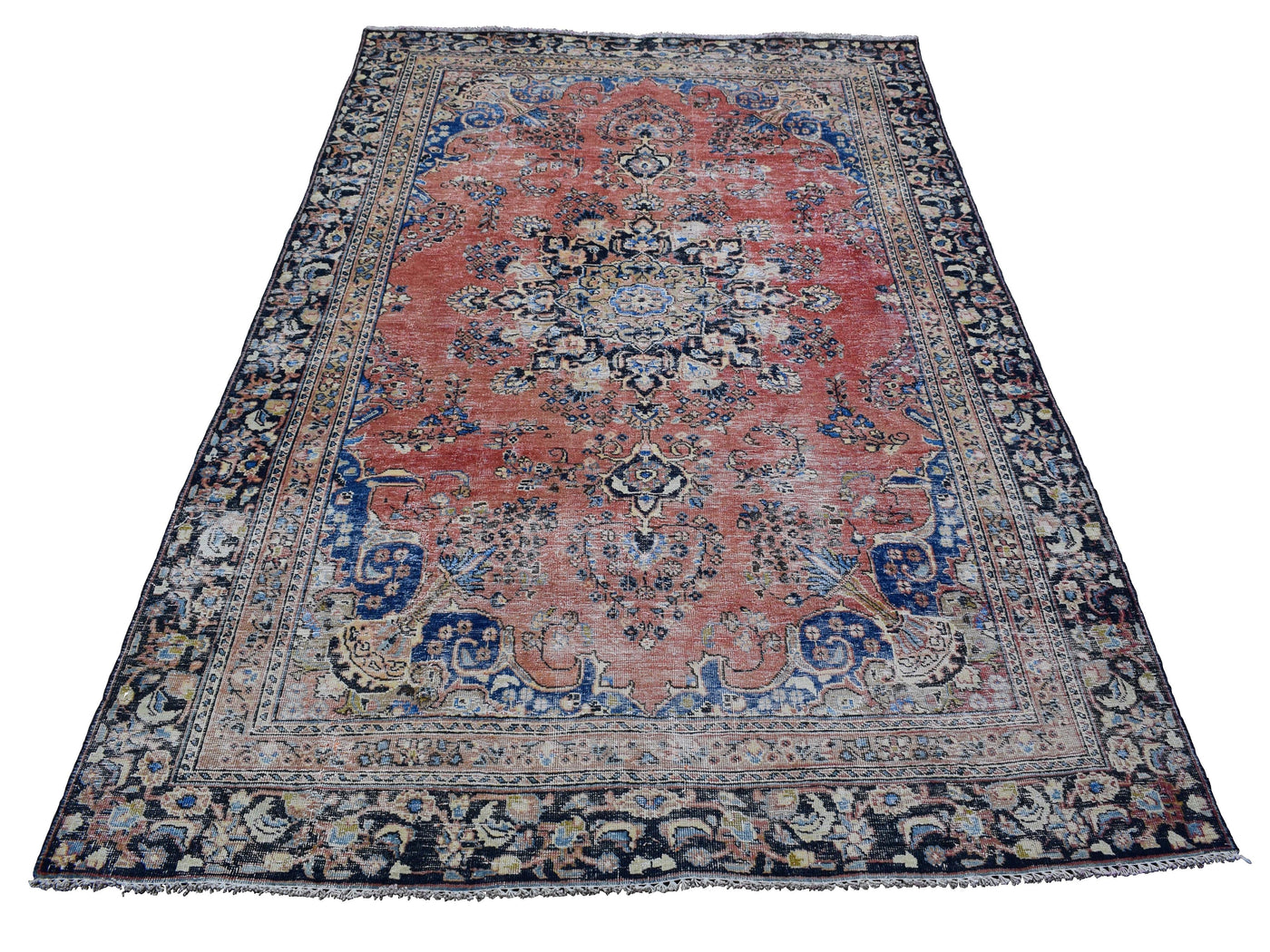 Vintage Distressed Persian Rug – Lagoon Mist