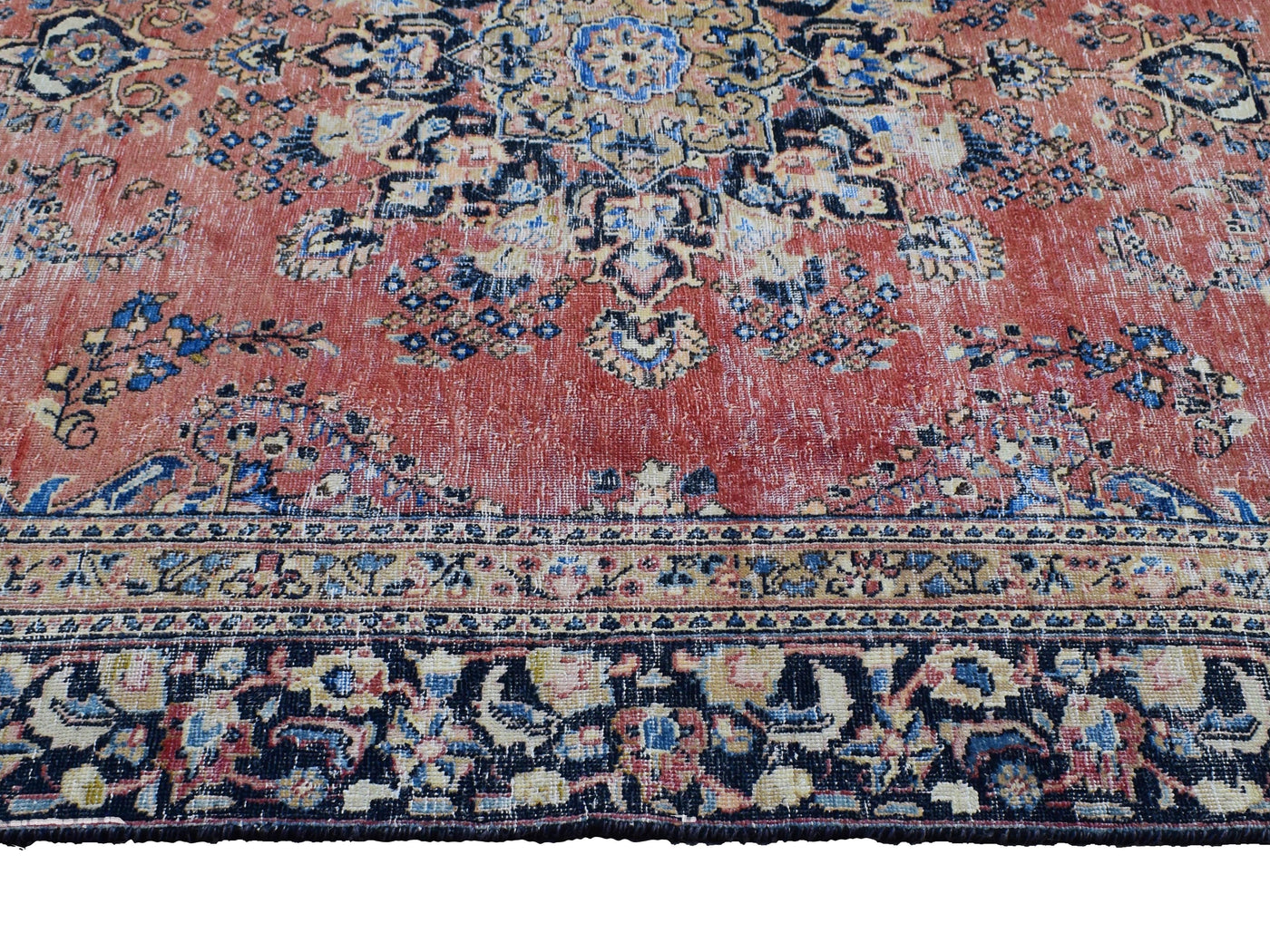 Vintage Distressed Persian Rug – Lagoon Mist