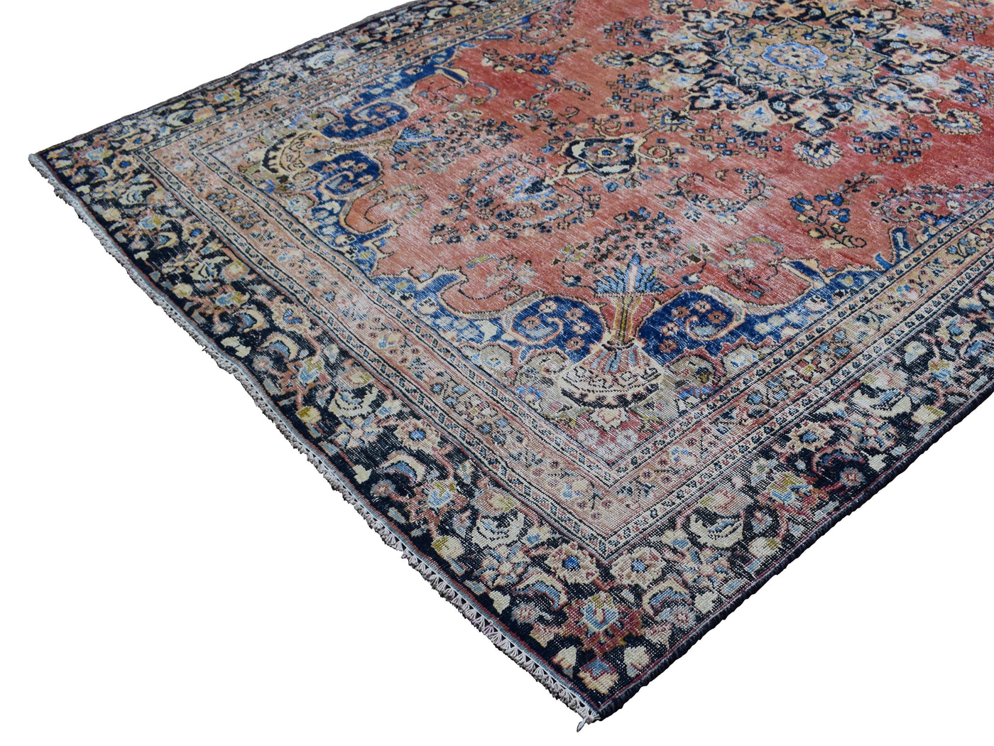 Vintage Distressed Persian Rug – Lagoon Mist