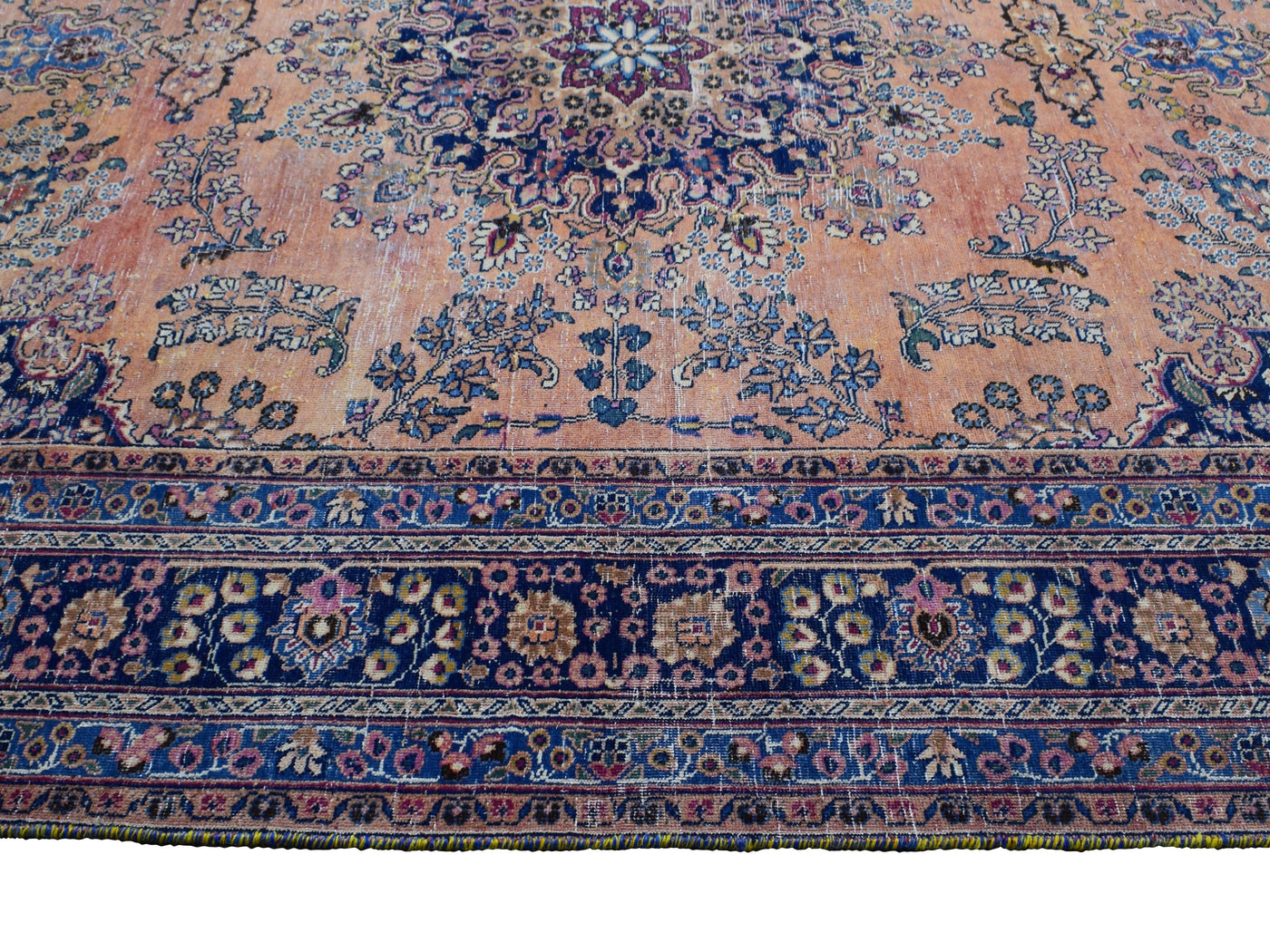 Vintage Distressed Persian Rug – Indigo Drift