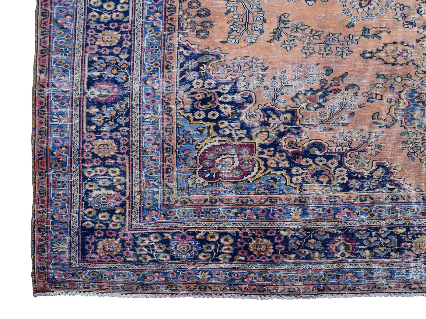 Vintage Distressed Persian Rug – Indigo Drift