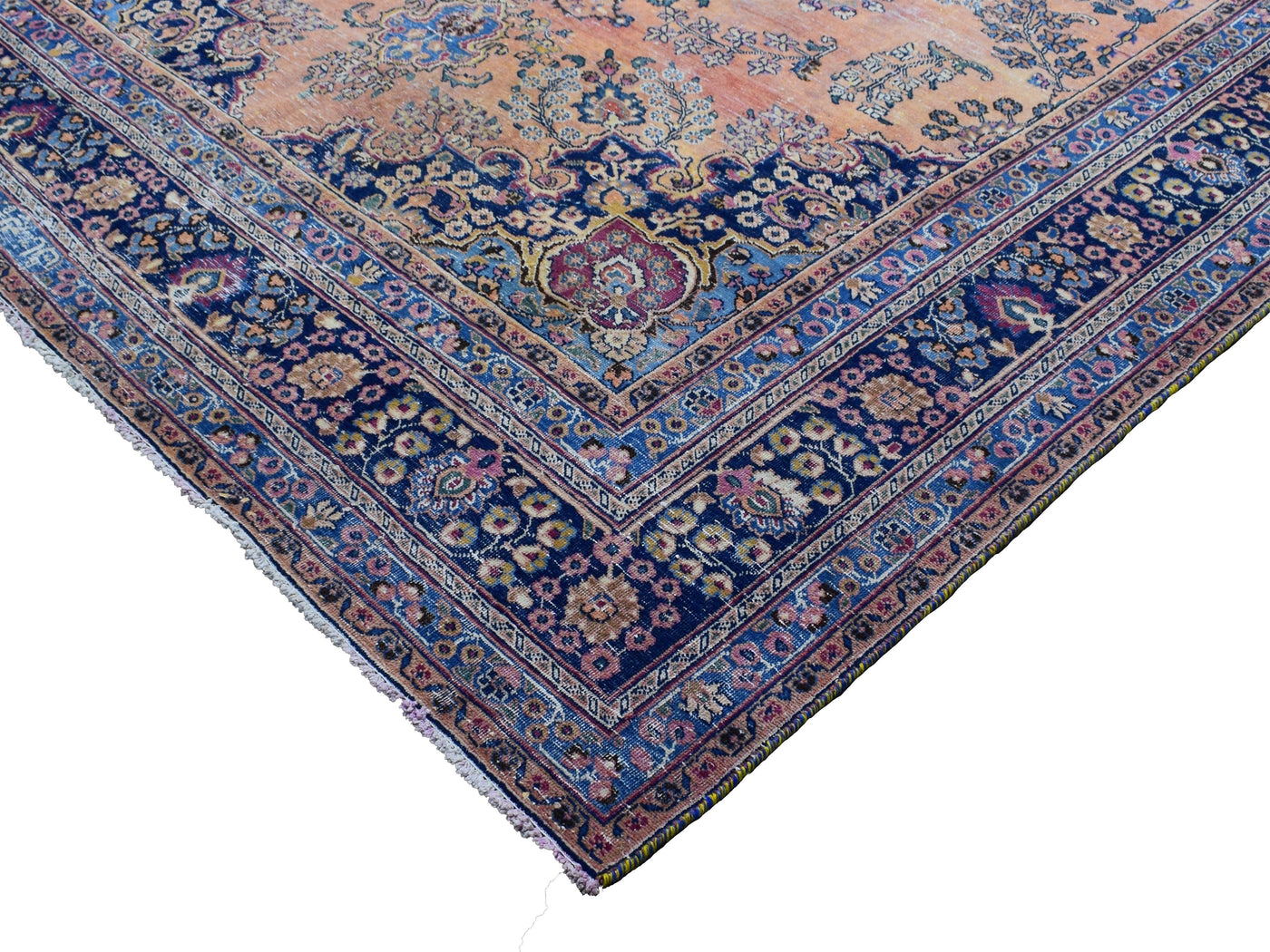 Vintage Distressed Persian Rug – Indigo Drift