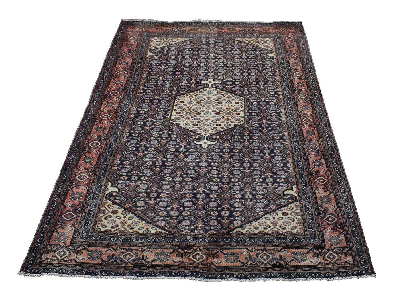 Vintage Distressed Persian Rug – Sky Haze