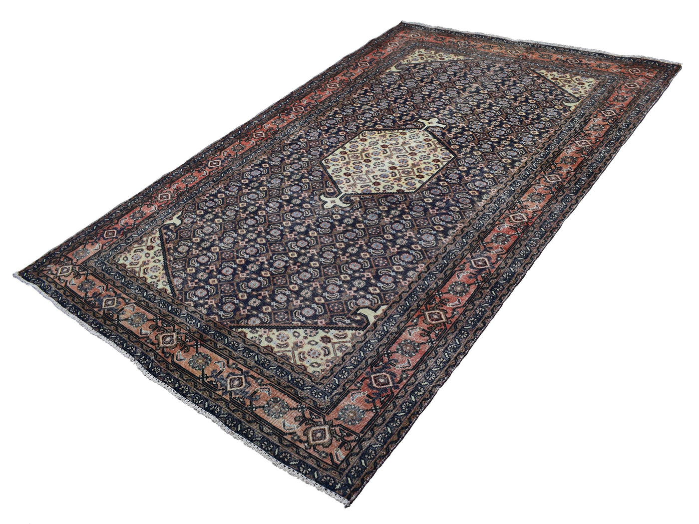Vintage Distressed Persian Rug – Sky Haze