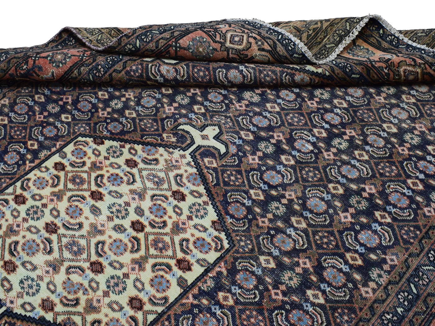 Vintage Distressed Persian Rug – Sky Haze