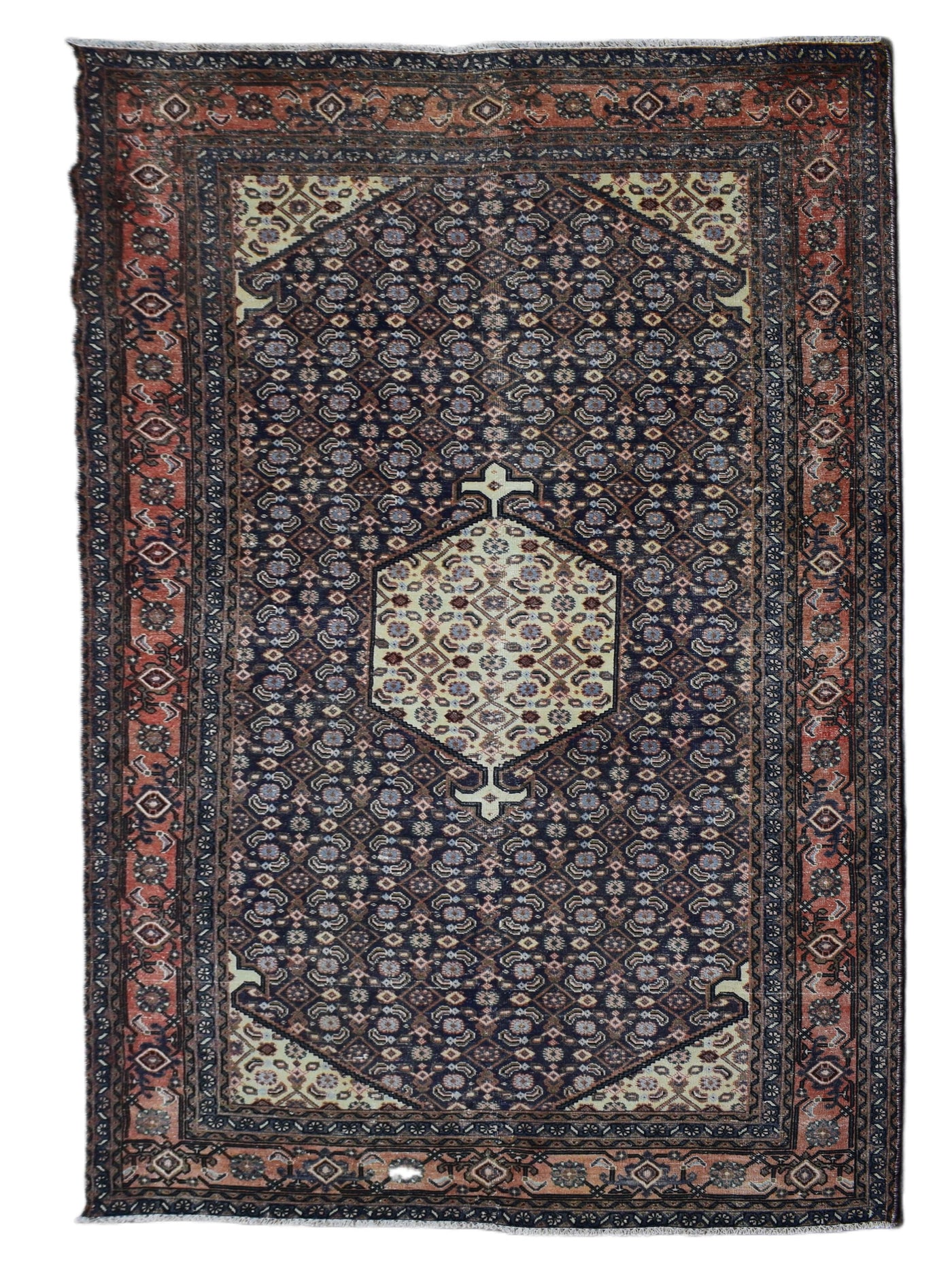 Vintage Distressed Persian Rug – Sky Haze