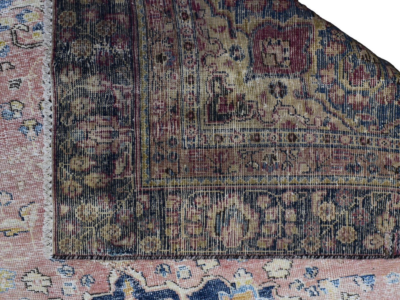 Vintage Distressed Persian Rug – Teal Echo