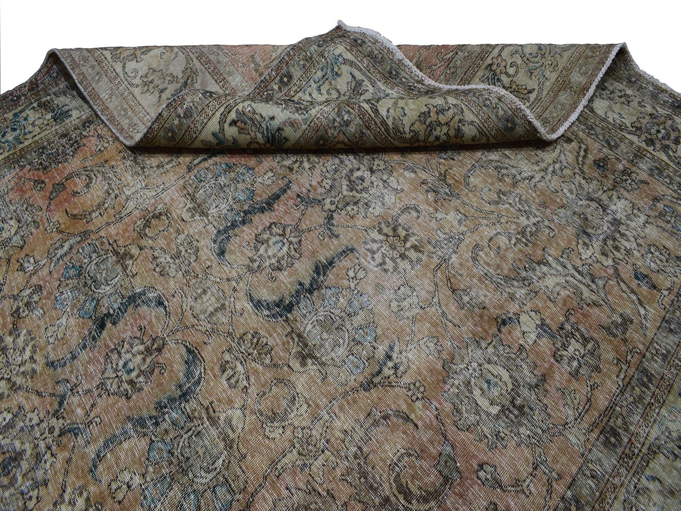 Vintage Distressed Persian Rug – Ivory Aura