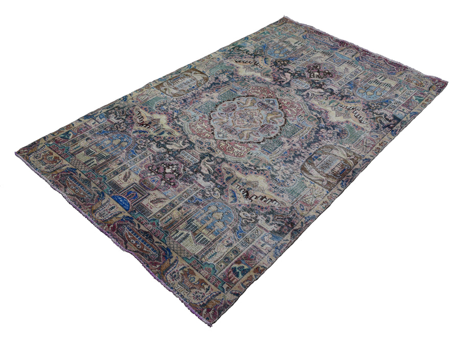 DISTRESSED Vintage Persian Rug, 165 x 283 cm