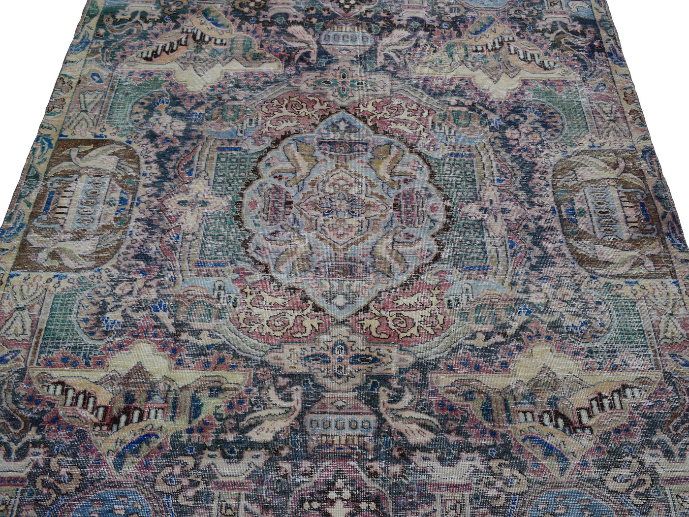 Vintage Distressed Persian Rug – Vermilion Fade