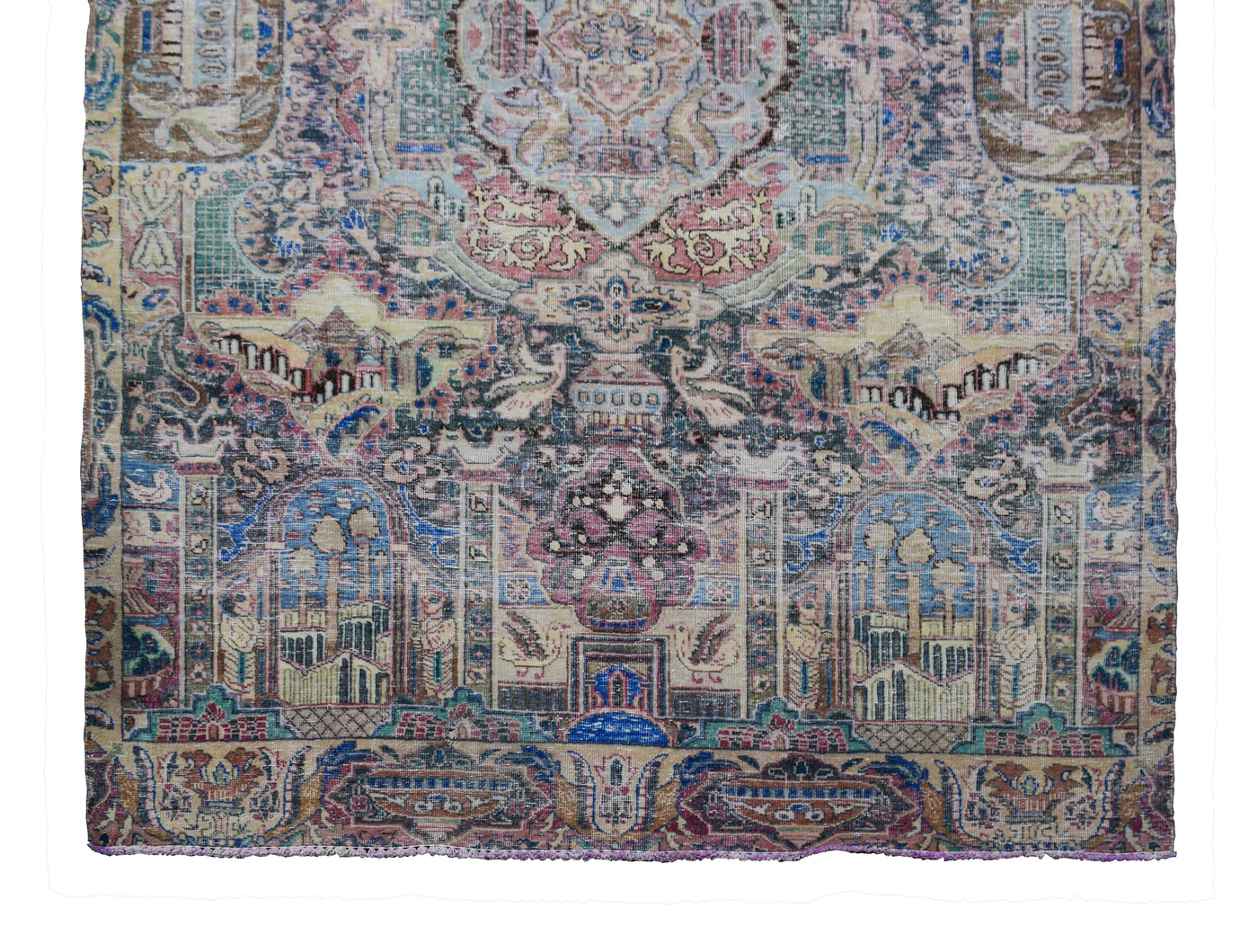Vintage Distressed Persian Rug – Vermilion Fade