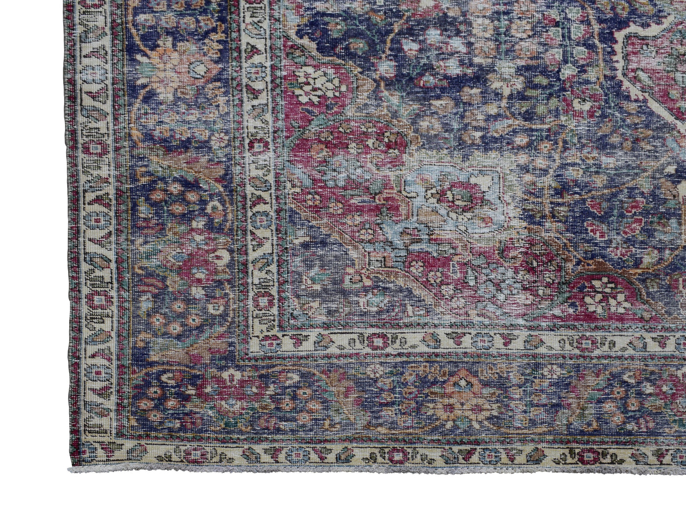 Vintage Distressed Persian Rug – Cerulean Patina