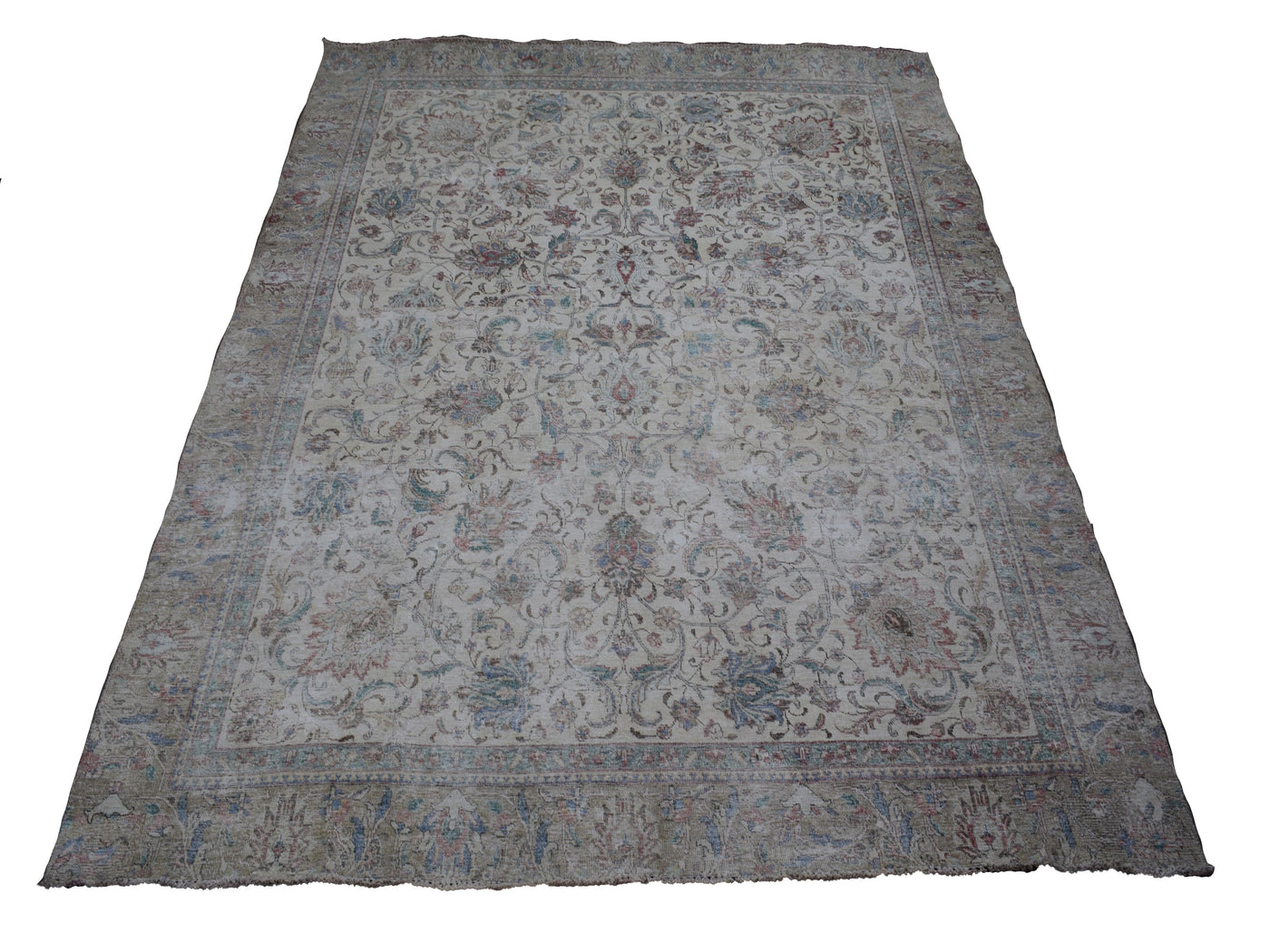 Vintage Distressed Persian Rug – Stone Echo