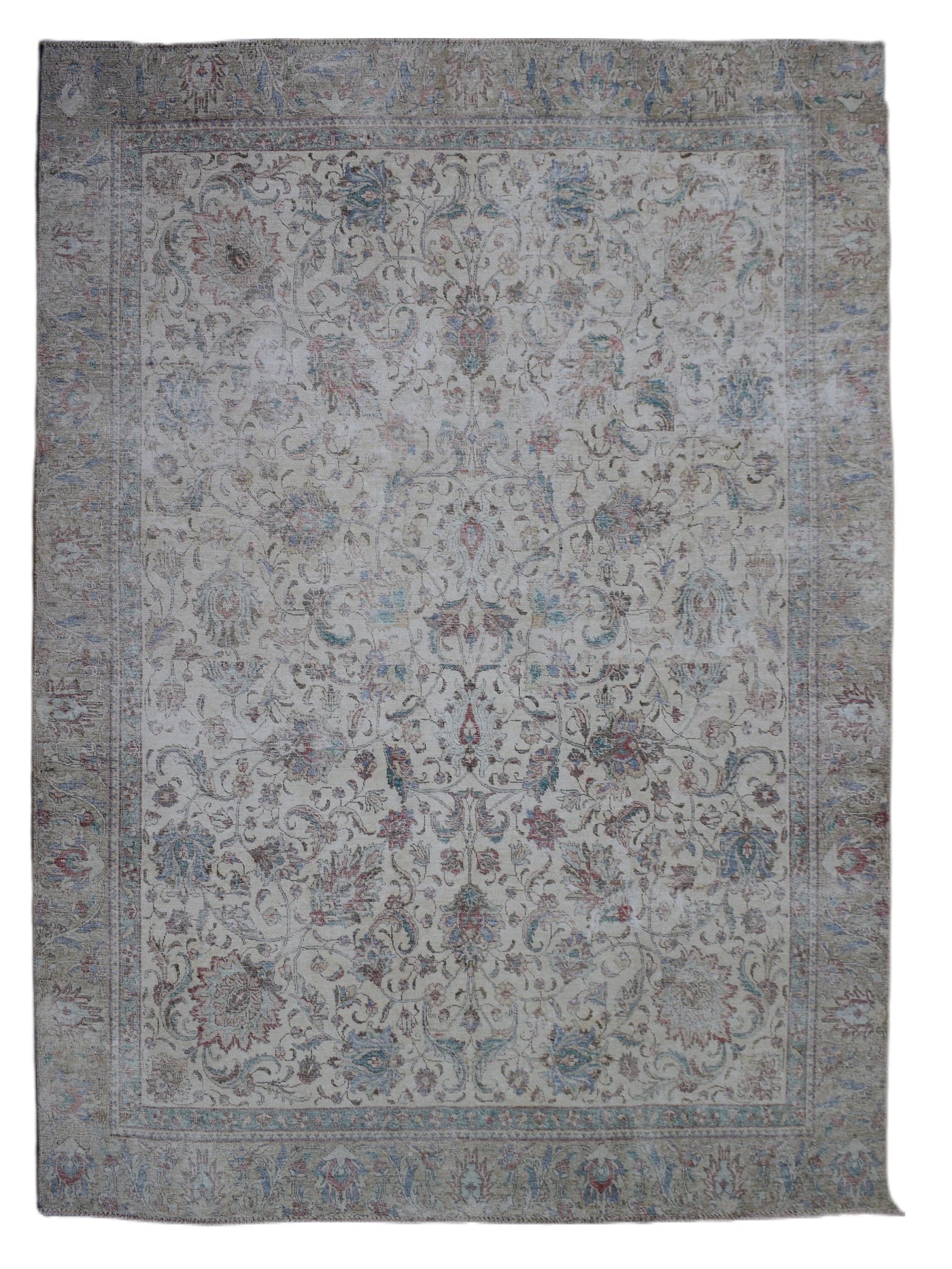 Vintage Distressed Persian Rug – Stone Echo