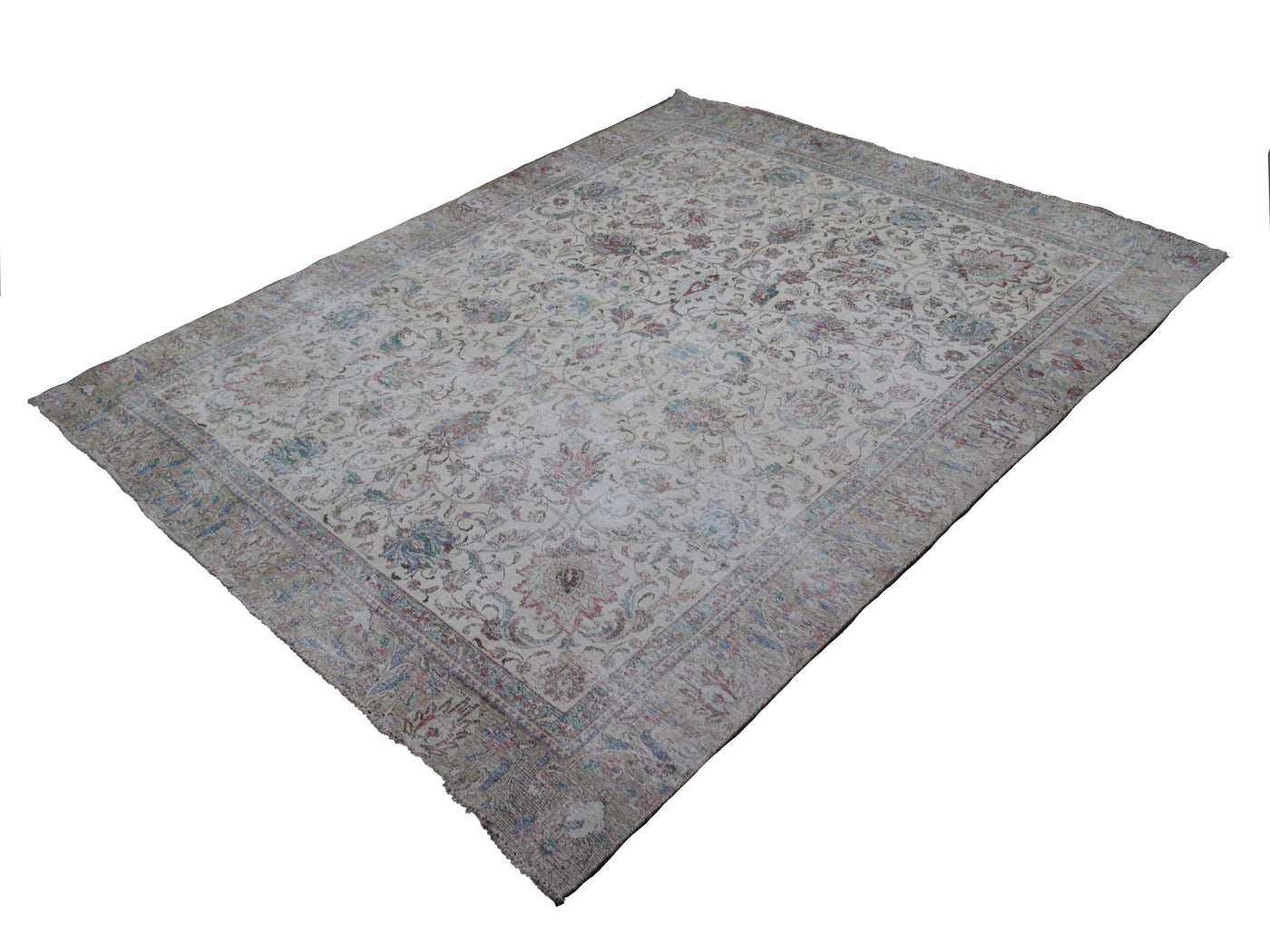 Vintage Distressed Persian Rug – Stone Echo