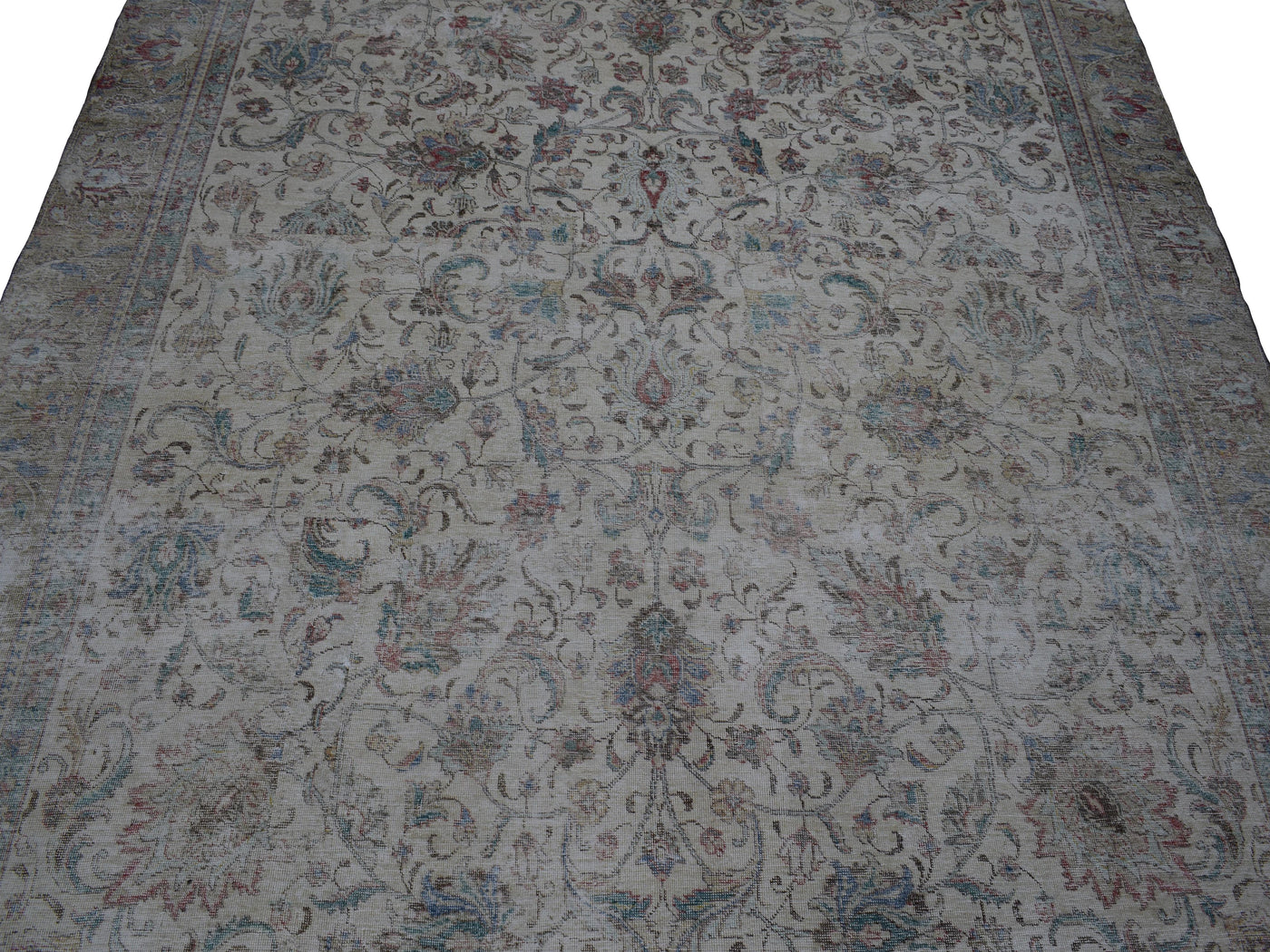 Vintage Distressed Persian Rug – Stone Echo