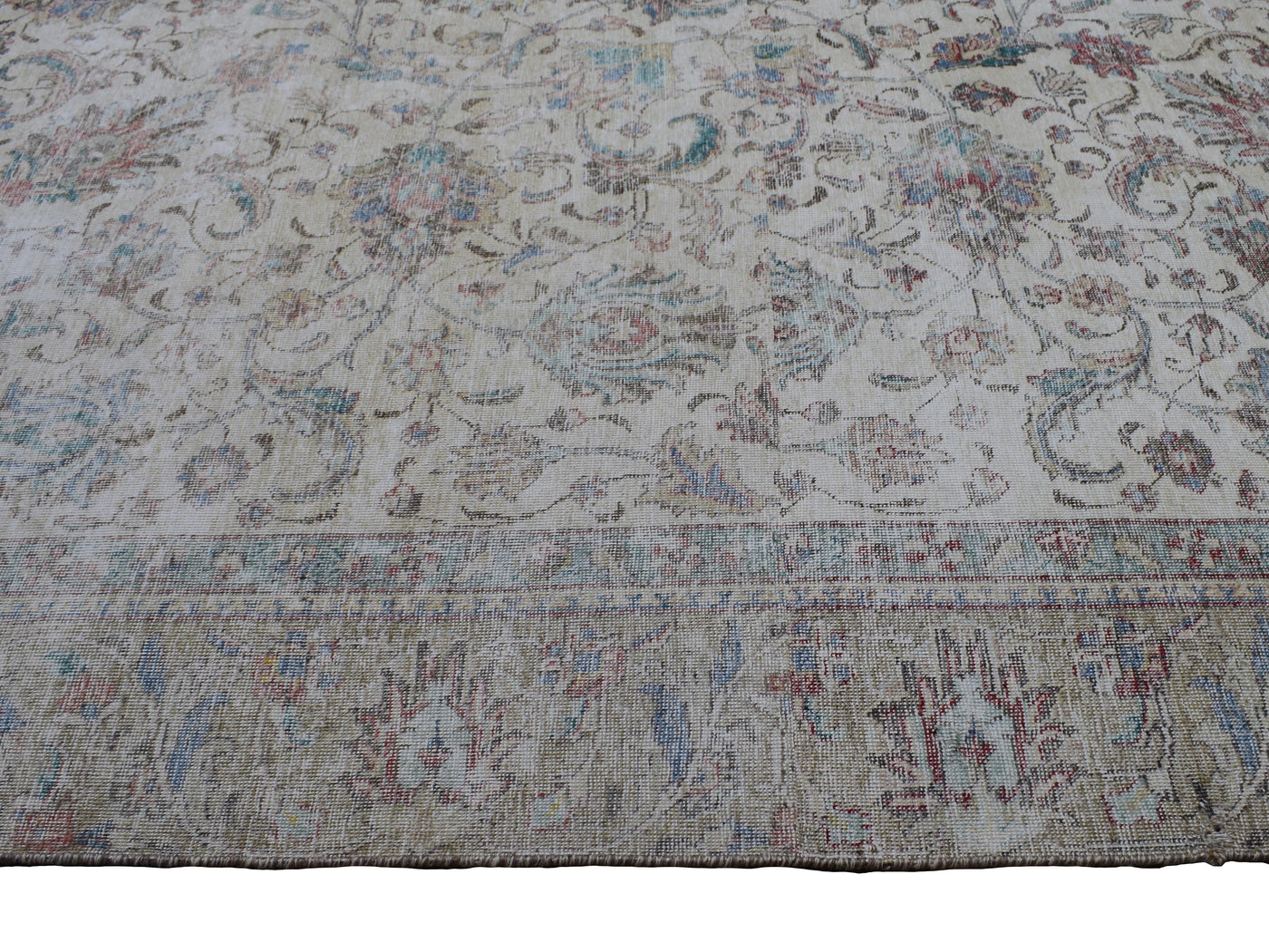 Vintage Distressed Persian Rug – Stone Echo