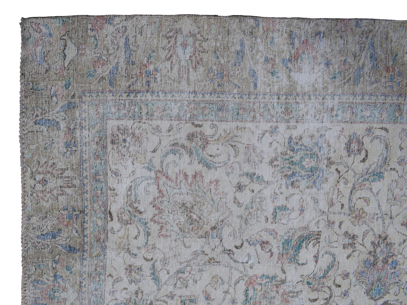 Vintage Distressed Persian Rug – Stone Echo