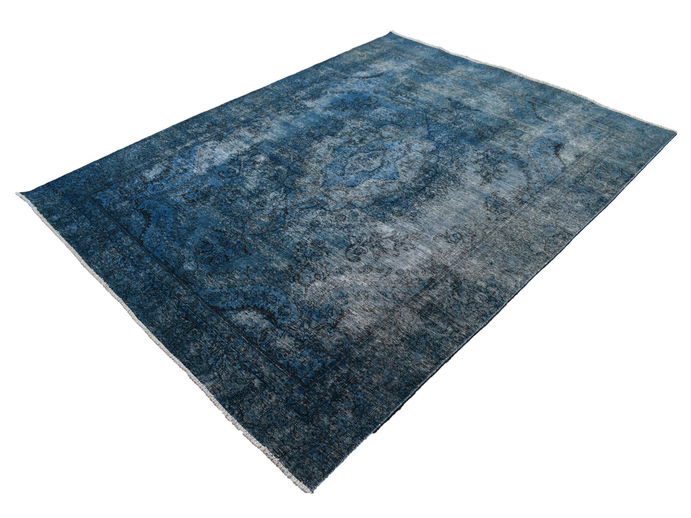 Vintage Overdyed Persian Rug – Azure Haze