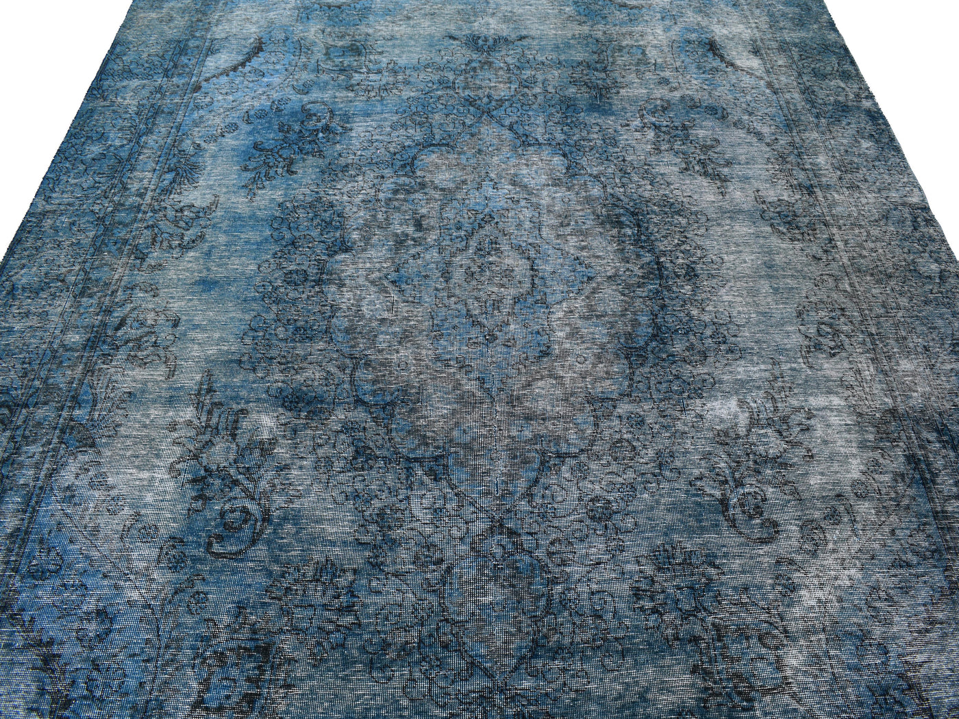 Vintage Overdyed Persian Rug – Azure Haze