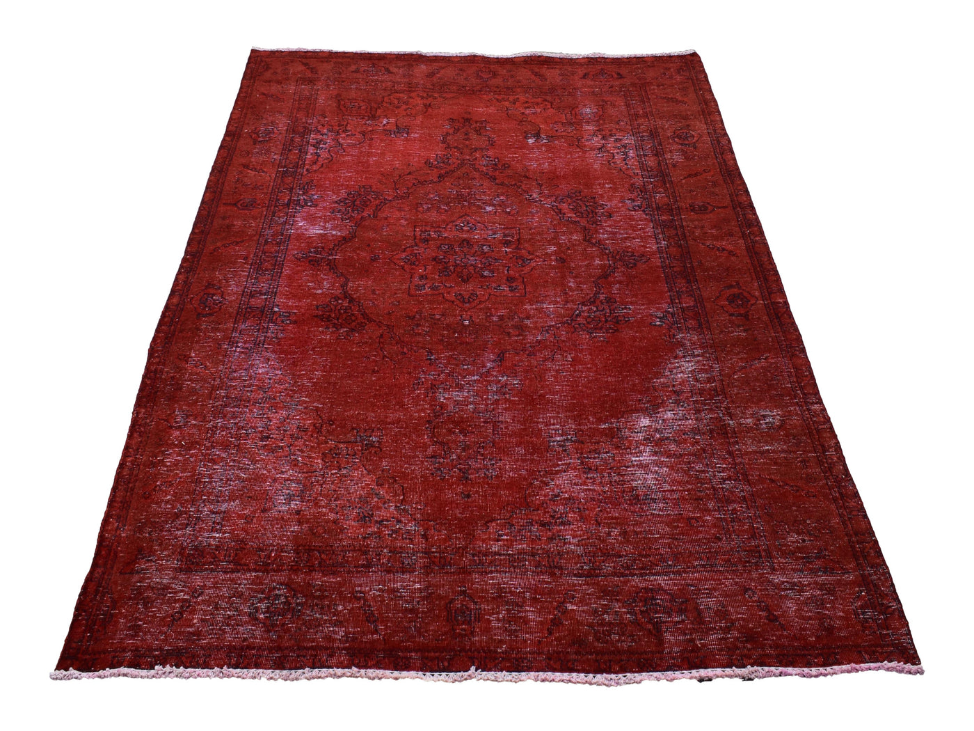 Vintage Overdyed Persian Rug – Vermilion Drift