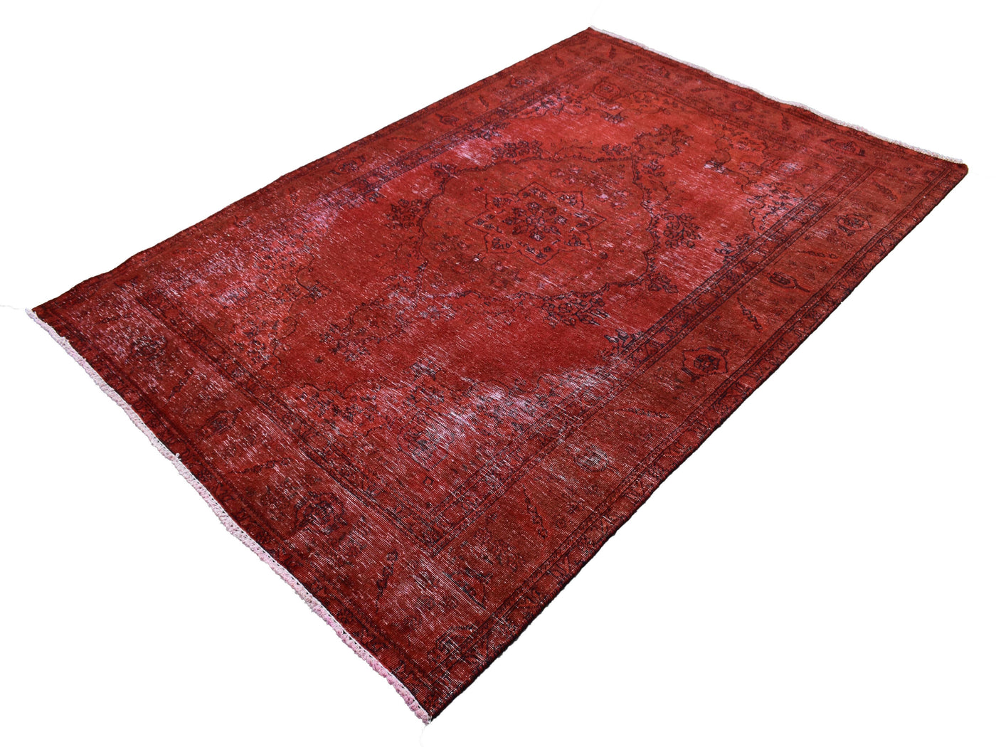 Vintage Overdyed Persian Rug – Vermilion Drift