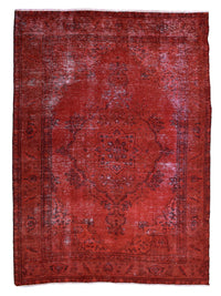Vintage Overdyed Persian Rug – Vermilion Drift