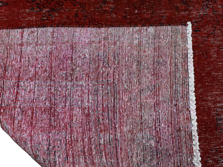 Vintage Overdyed Persian Rug – Vermilion Drift