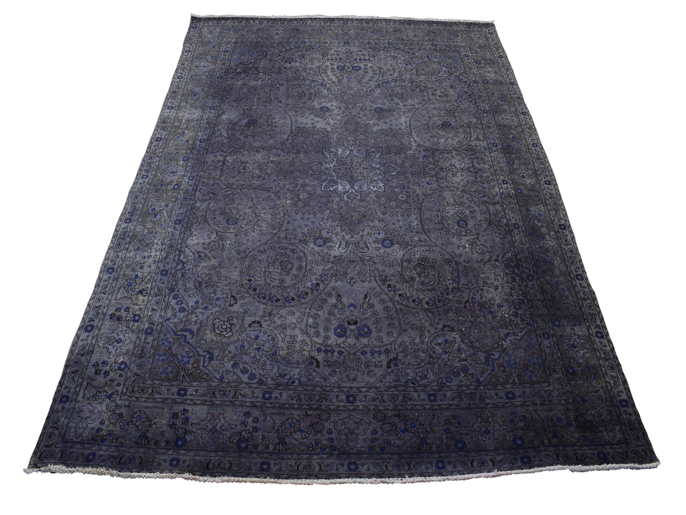 Vintage Overdyed Persian Rug – Charcoal Mirage
