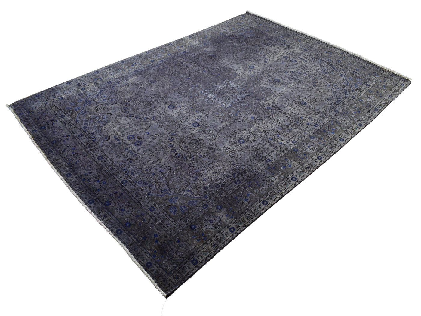 Vintage Overdyed Persian Rug – Charcoal Mirage