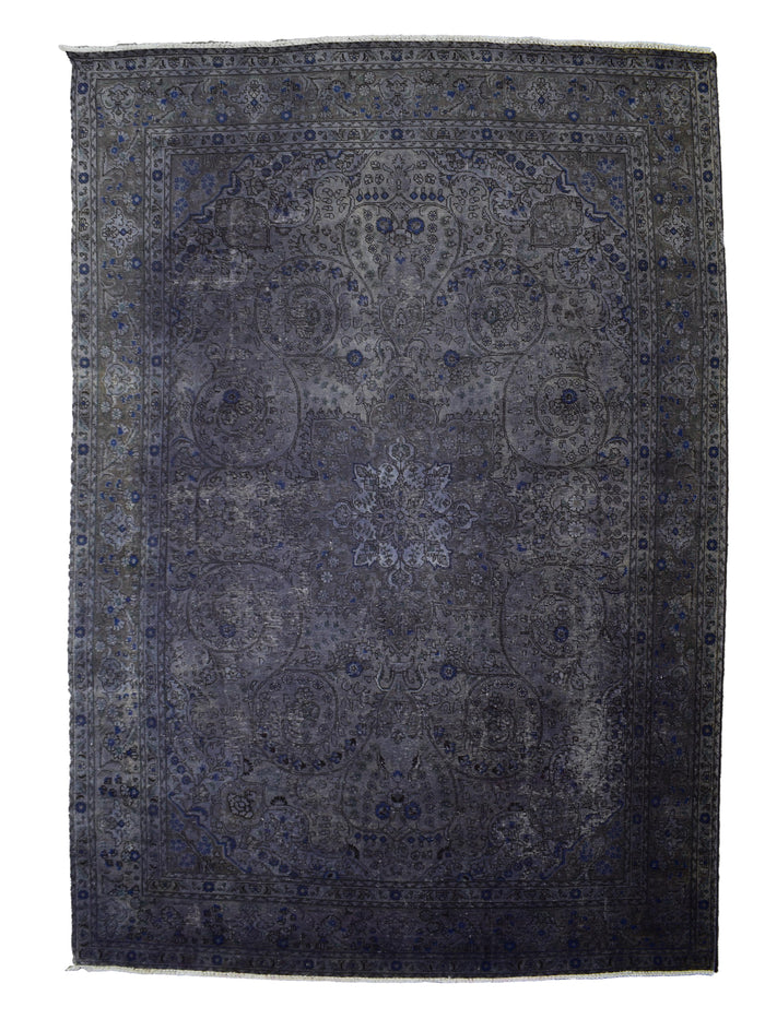 Vintage Overdyed Persian Rug – Charcoal Mirage