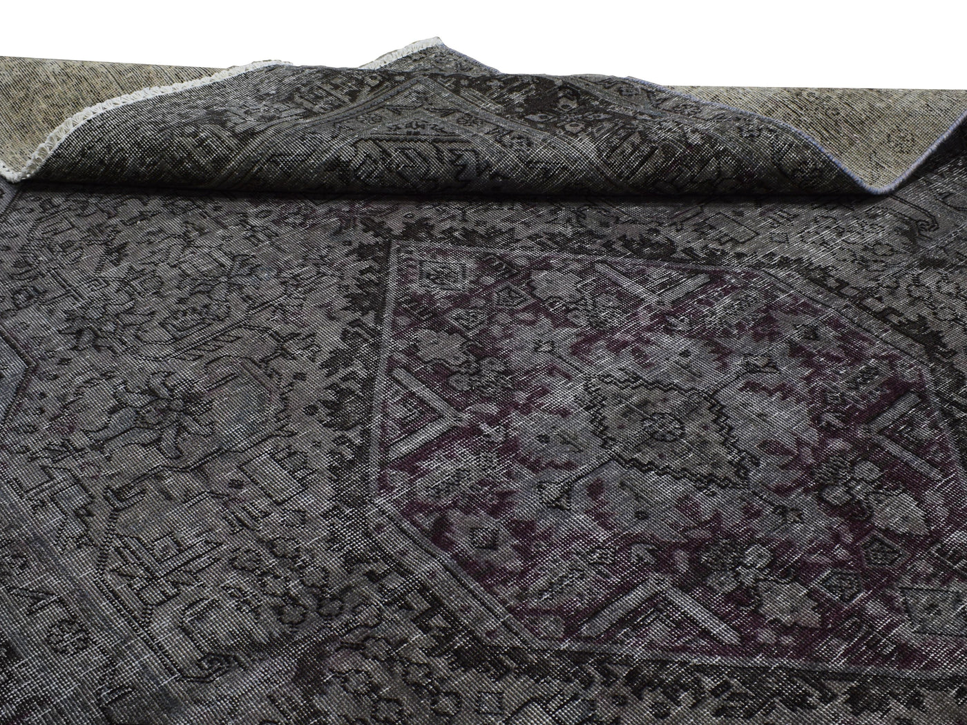 Vintage Overdyed Persian Rug – Noir Haze
