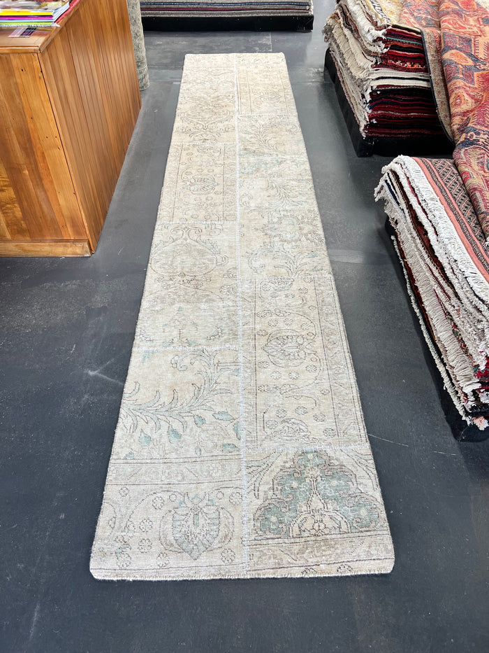 Vintage Patchwork Runner Rug – Oatmeal Caravan