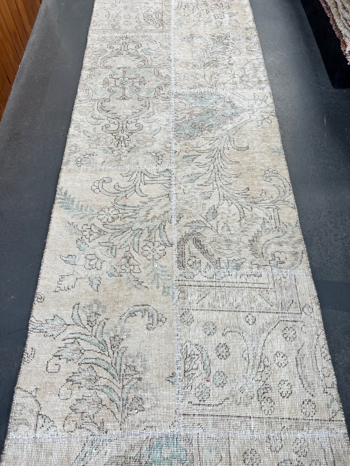 Vintage Patchwork Persian Runner Rug – Linen Patina