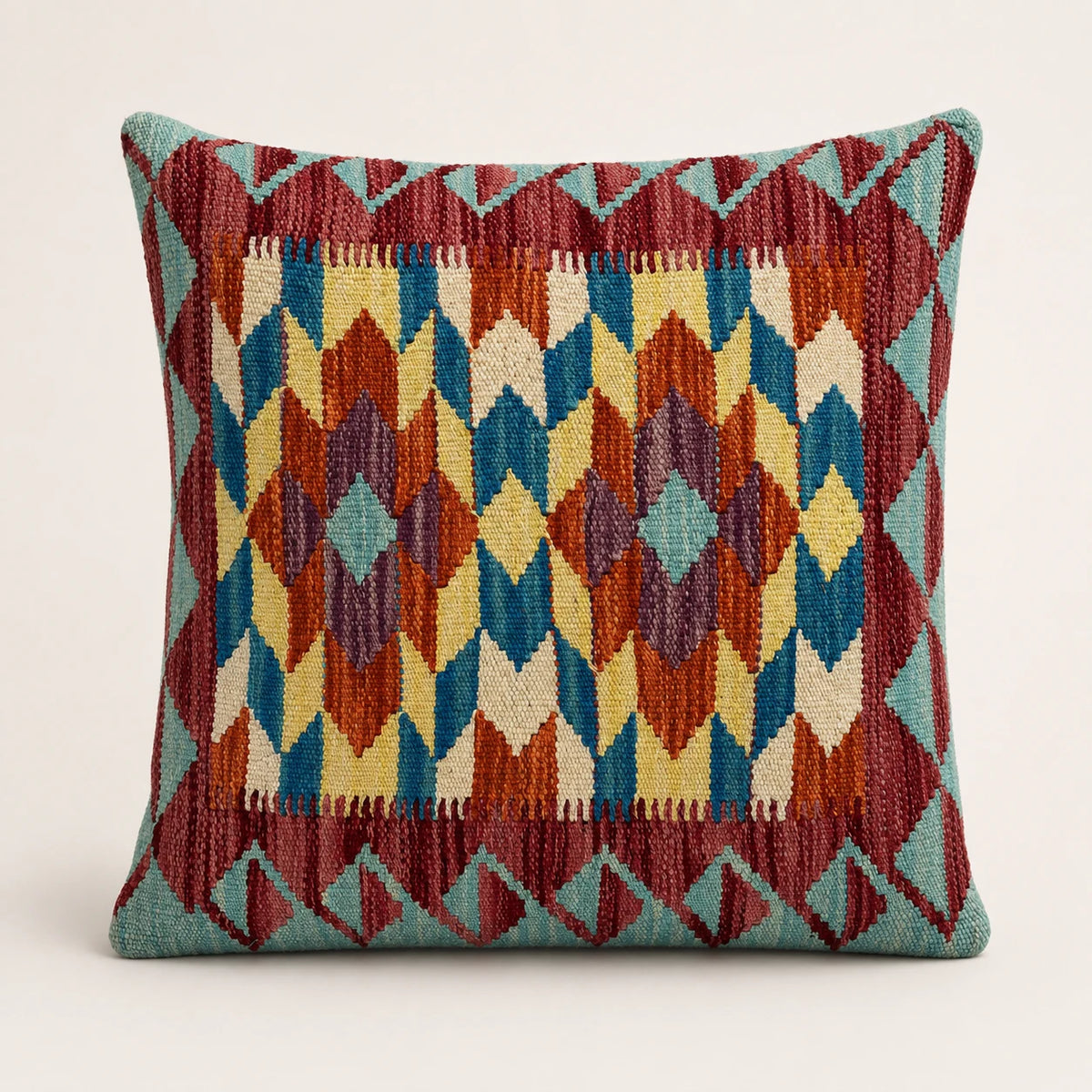 Chobi Kilim Cushion Cover – Sky Mosaic