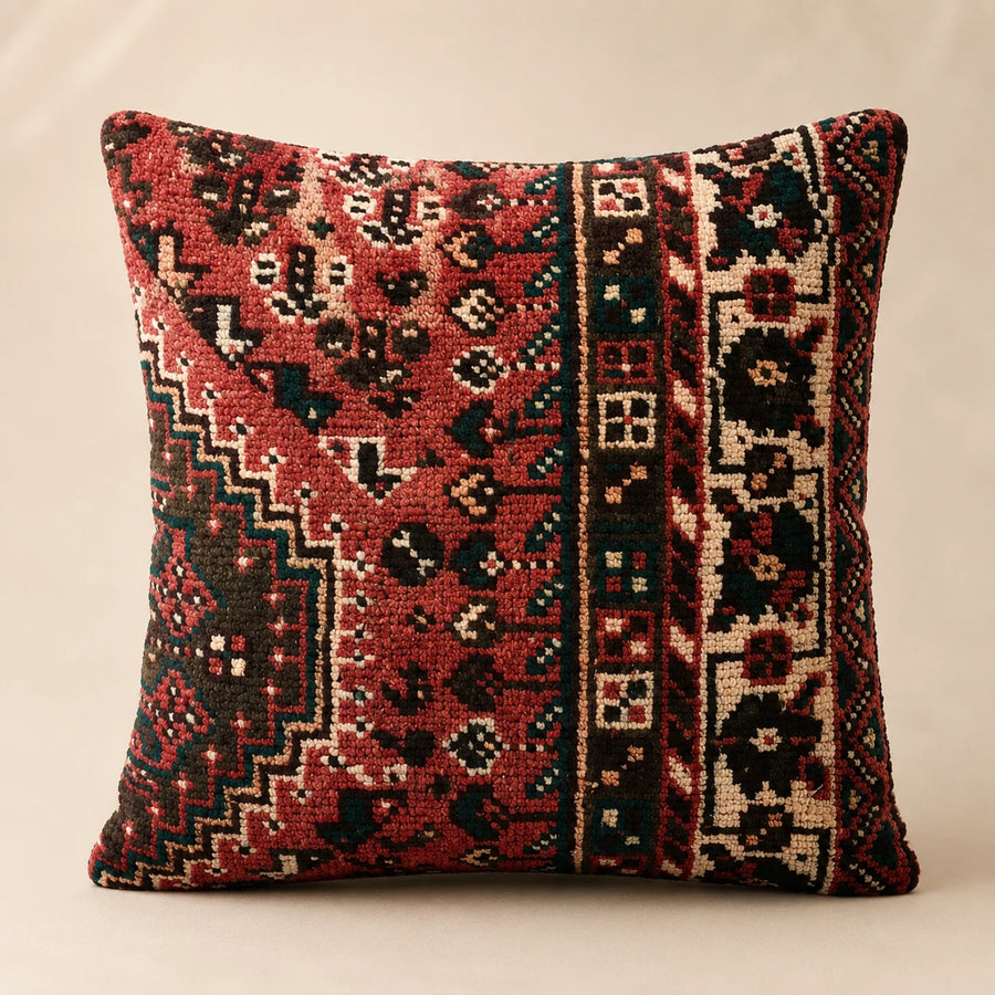 Vintage Over-Dyed Cushion Cover – Onyx Mirage