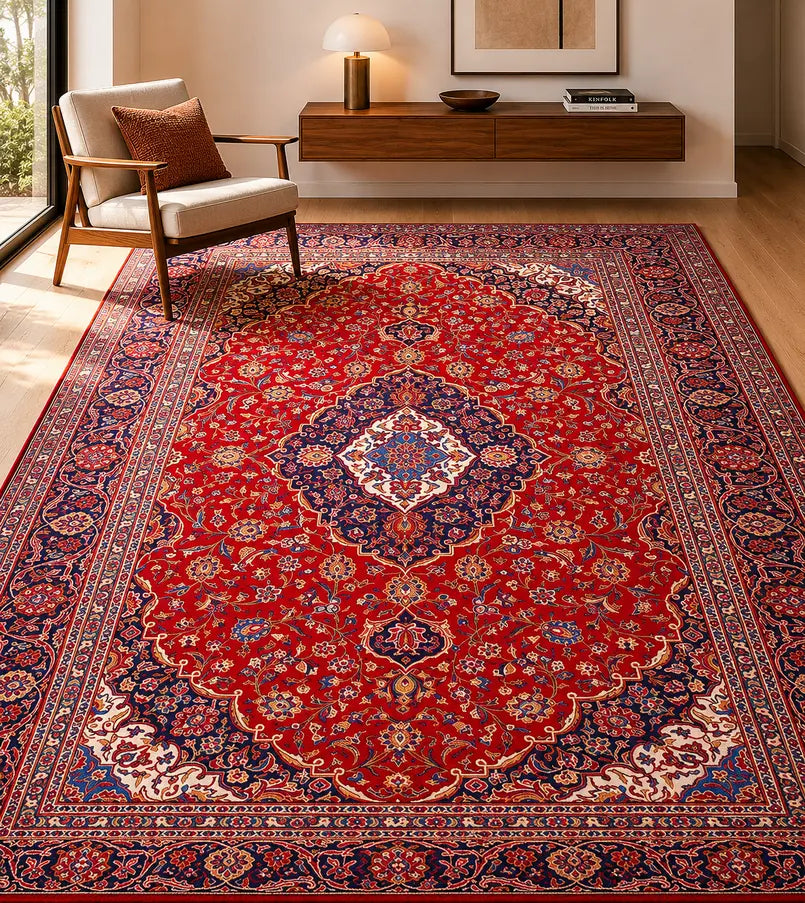 Vintage Kashan Persian Rug – Sapphire Relic
