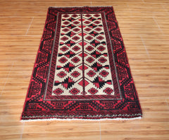 Hand Knotted Vintage Baluchi Persian Rug, 85 x 202 cm