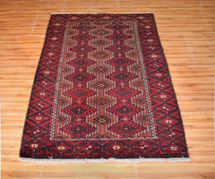 Hand Knotted Vintage Baluchi Persian Rug, 90 x 177 cm