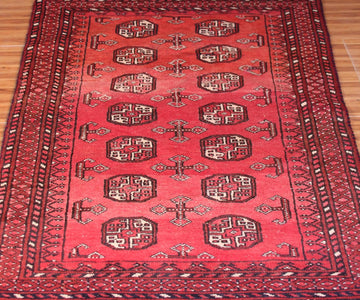 Hand Knotted Vintage Turkmen Persian Rug, 87 x 167 cm